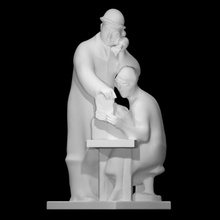 negozio scansione uomo scultura donna lavoratori cubismo 3d print model - Mito3D