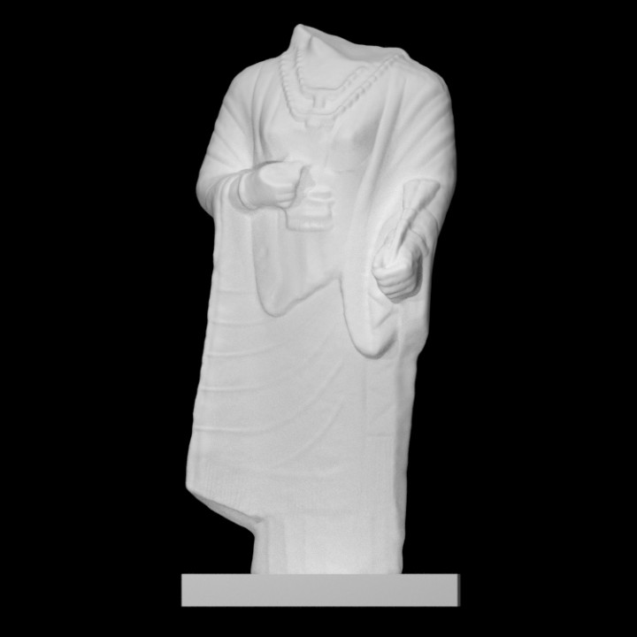 torso female scan dress jewellery statue woman limestone 3D print model - Mito3D