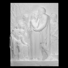 compromiso escanear escultura yeso bas relief matrimonio augustines 3d print model - Mito3D