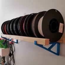 2x2 filament shelf bracket build 3d printer holder spool functional storage wall rack mounted 3d print model - Mito3D