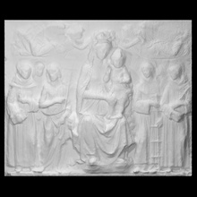 Madonna bambino santi col scansione scultura marmo Italia sollievo vergine 3d print model - Mito3D