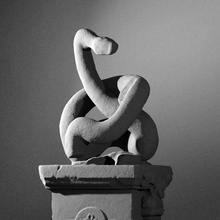 coiling snake scan roman sculpture limestone 3d print model - Mito3D