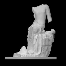 estatua hermafrodita grupo cabeza sátiro escanear escultura mármol mito 3d print model - Mito3D