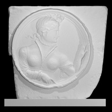 Büste Frau Medaillon Scan Skulptur Kalkstein Linderung louis privat 3d print model - Mito3D