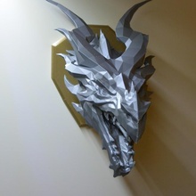 skyrim alduin dragon wall trophy fan art dragons 3d print model - Mito3D