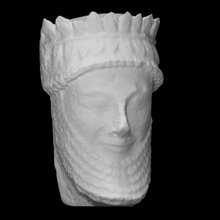 bearded head male votary scan ancient man sculpture limestone 3d print model - Mito3D