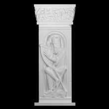 frieze relief king david tuning harp scan music science sculpture religion limestone centaur monsters bas-relief birds harpy musician israel foliage toulouse 3d print model - Mito3D