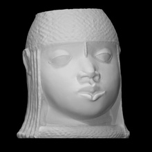 tête oba analyse Nigeria sculpture culte bronze bénin 3d print model - Mito3D
