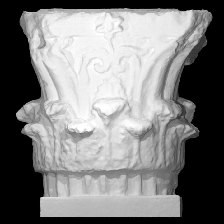 corinzio capitale scansione decorativo Casa ellenistico calcare sollievo portico architettura 3D print model - Mito3D