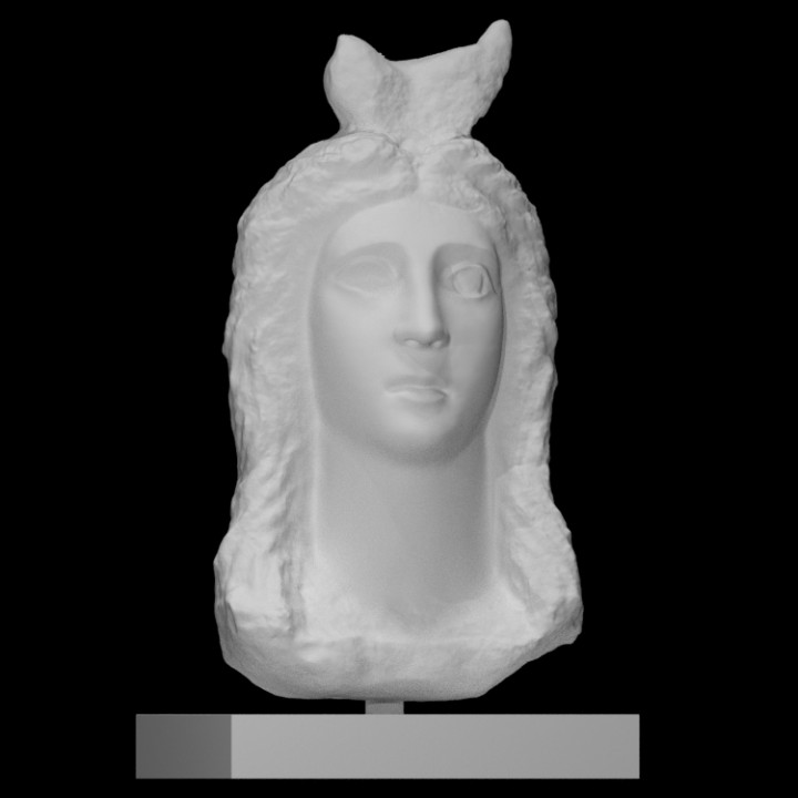 head isis scan goddess worship limestone headdress 3D print model - Mito3D