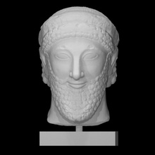 votive head scan male archaic ritual 3d print model - Mito3D
