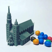 st Mary'nin bazilika Krakow Polonya mimari bina Ortaçağa ait tapınak şakak mabet kule kilise Avrupa kale katedral dönüm noktası Katolik mini dünya 3d print model - Mito3D