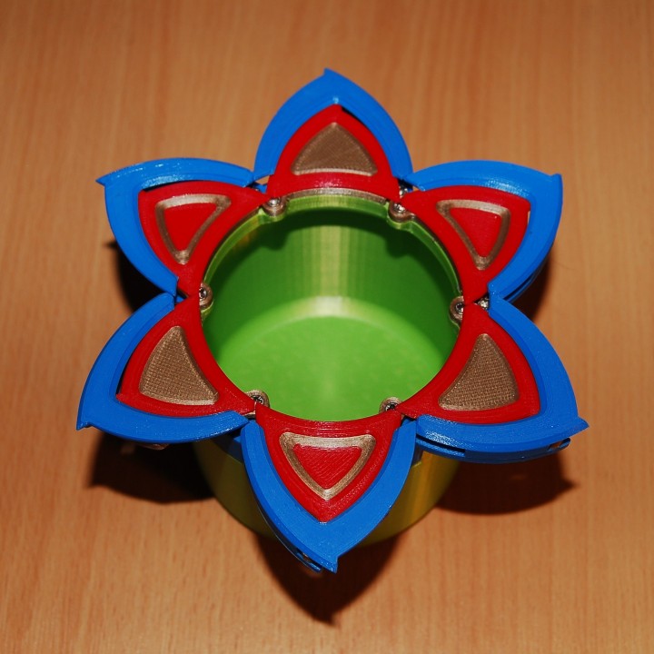 doble flor iris caja jardín envase irisbox 3D print model - Mito3D