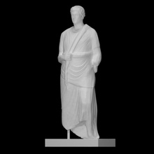 votive statue ptolemaic ruler scan royal limestone male 3d print model - Mito3D