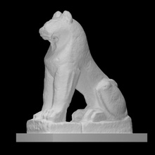 sitzend Löwe Scan uralt Skulptur 3d print model - Mito3D