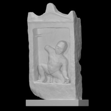 funerary pediment column child scan sculpture limestone relief 3d print model - Mito3D