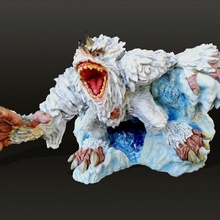 Yeti Kreatur Spielzeuge Spiele Fantasie Monster Schnee Eis Base behaart gehörnt 3d print model - Mito3D