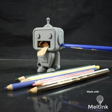 robot pencil sharpener education craft machine toy color kid sharpen puking 3d print model - Mito3D