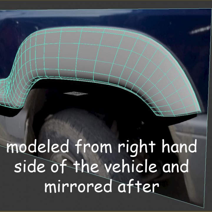 fender flare spare parts 3D print model - Mito3D