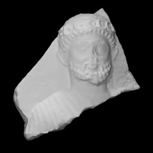 fragmentary funerary stele wreathed man scan ancient sculpture limestone relief wreath 3d print model - Mito3D