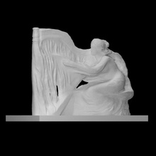 concert harpe analyse moderne sculpture femme 3d print model - Mito3D
