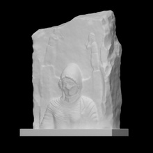 frammento funerario stele donna lamentarsi donne scansione antico scultura calcare sollievo lamento 3d print model - Mito3D