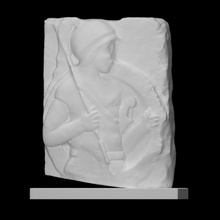 funerary stele greek hoplite scan sculpture soldier limestone relief 3d print model - Mito3D