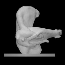 torso male votary holding ram scan 3d print model - Mito3D