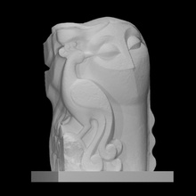 Traum Scan Kopf Skulptur Frau Marmor abstrakt Pfau 3d print model - Mito3D