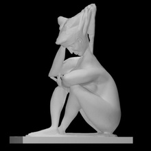 large seated woman sibilla scan modern sculpture bronze sybil 3d print model - Mito3D