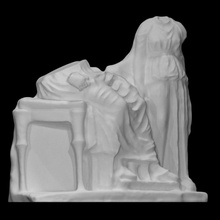 funerary relief grabrelief scan ancient sculpture woman figures limestone 3d print model - Mito3D