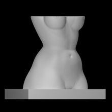 hourglass scan modern woman limestone torso abstract 3d print model - Mito3D