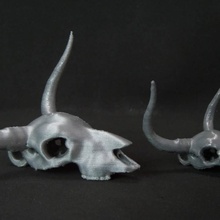 mucca cranio pendente gioielleria catena collana Toro corna sterzare ranch 3d print model - Mito3D