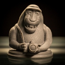 monkey selfie - naratu fan art zbrush sculpt macaque peta 3d print model - Mito3D