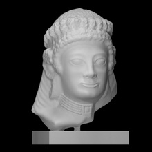 head female votary scan portrait sculpture limestone 3d print model - Mito3D