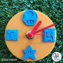nintendo pequeña reloj jardín niños mario luigi sapo os relojes 3d print model - Mito3D