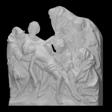 descent cross kreuzabnahme christi scan sculpture bible relief christ oak 3d print model - Mito3D