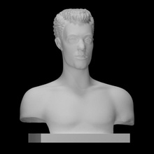 study scientist bust maurice burton scan head portrait bronze scupture 3d print model - Mito3D