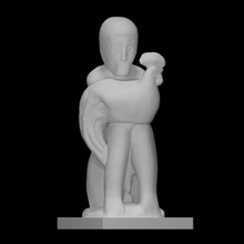 hombre pájaro escanear escultura caliza sentado polla 3d print model - Mito3D
