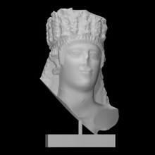 head female votary scan diadem palmettes sphinxes 3d print model - Mito3D