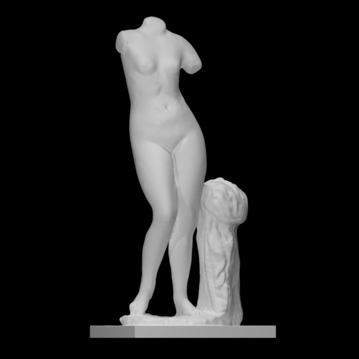 nu fêmea escultura Varredura tronco cortina 3D print model - Mito3D