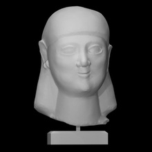 head youth scan ancient sculpture limestone 3d print model - Mito3D