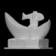 temptation scan boat figure fish man modern sculpture abstract fisherman 3d print model - Mito3D
