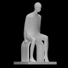 abstract seated man scan modern sculpture street 3d print model - Mito3D