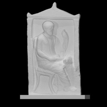 funerary stele relief scan figure man sculpture limestone 3d print model - Mito3D