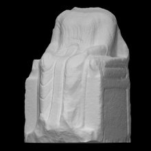 entronizado mujer escanear antiguo figura escultura mármol trono 3d print model - Mito3D