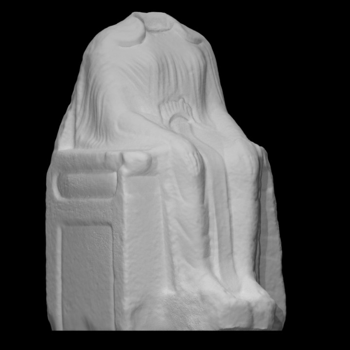 tahta geçmiş Kadın taramak Antik taht 3D print model - Mito3D