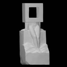 Aussicht Scan Zahl modern Skulptur Meer Frau Kalkstein nackt abstrakt 3d print model - Mito3D