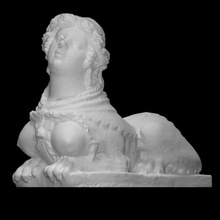 female sphinx adorned jewels scan sculpture statue moster terracotta 3d print model - Mito3D