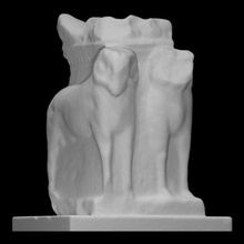 capital cabras Varredura antigo animal arquitetura bode alívio fragmento 3d print model - Mito3D